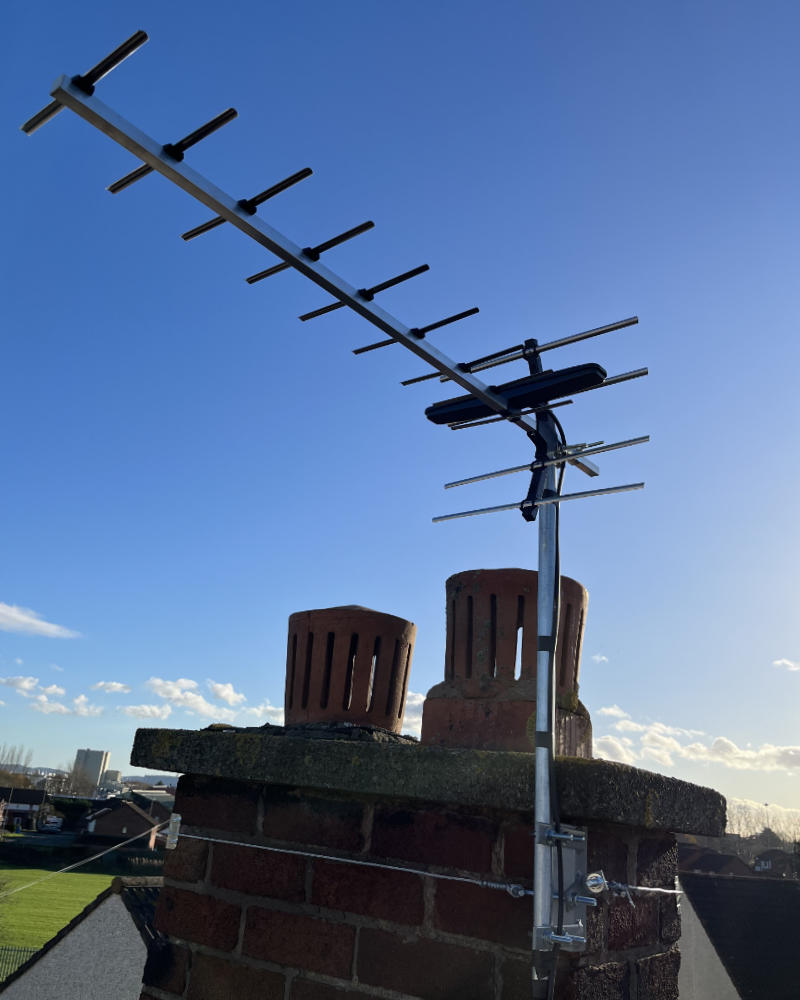 Stack mounted aerial installation